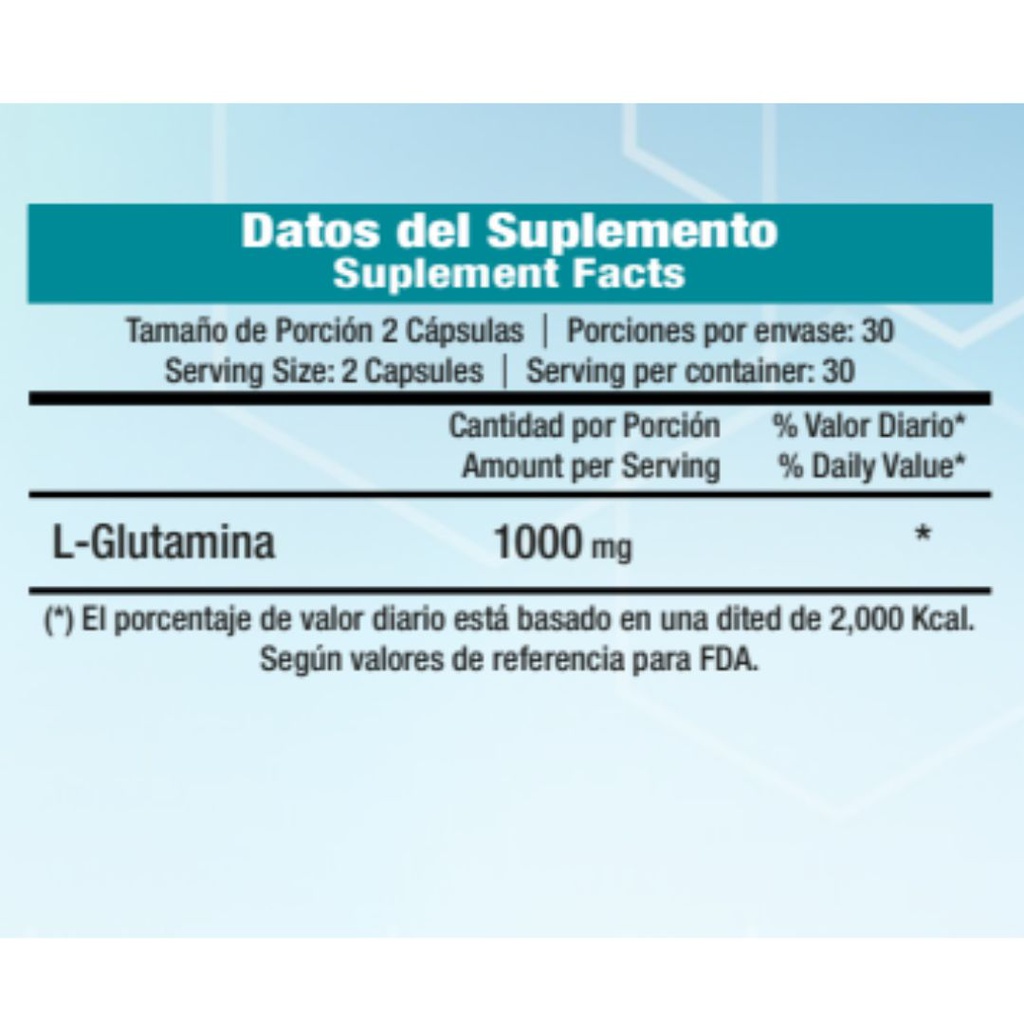 Vitaminas Dr.Vek Suplemento Alimenticio L-Glutamina 1000mg 60 Capsulas 42g CR-DRVEK-22