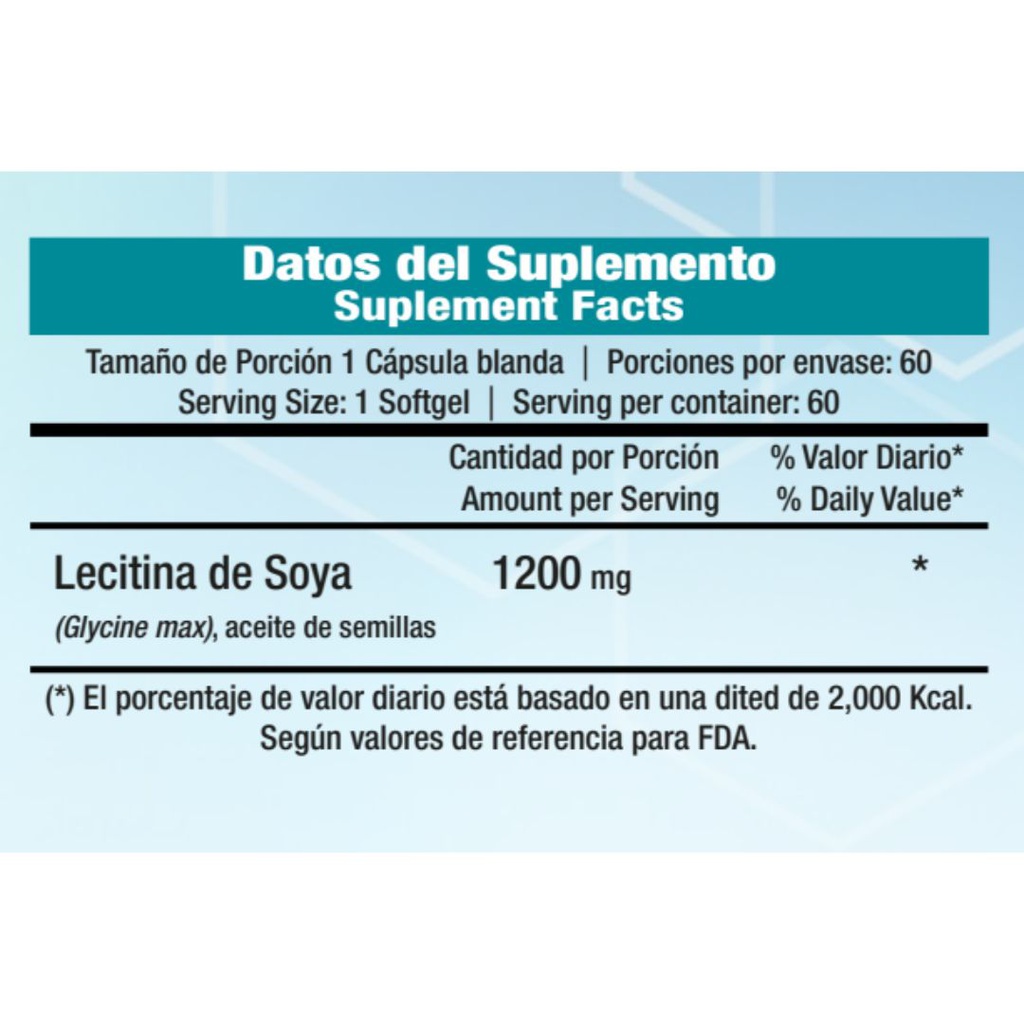 Vitaminas Dr.Vek Suplemento Alimenticio Lecitina de Soya 1200mg 60 Capsulas 11200mg 60 Capsulas Blandas CR-DRVEK-23