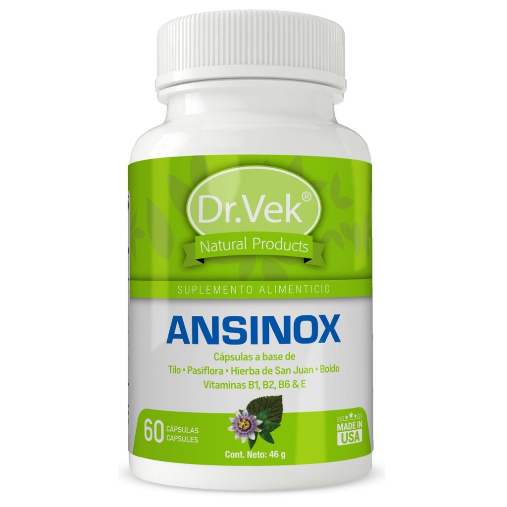 Vitaminas Dr.Vek Suplemento Alimenticio Ansinox 60 Cápsulas 46g CR-DRVEK-10