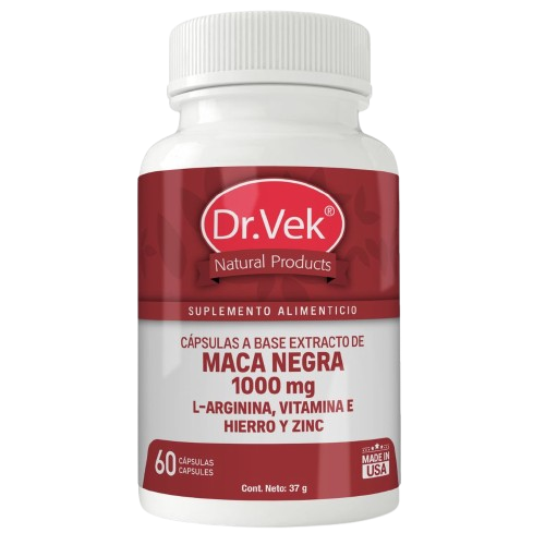 Vitaminas Dr.Vek Suplemento Alimenticio Extracto de Maca Negra 60 Cápsulas 37g CR-DRVEK-16