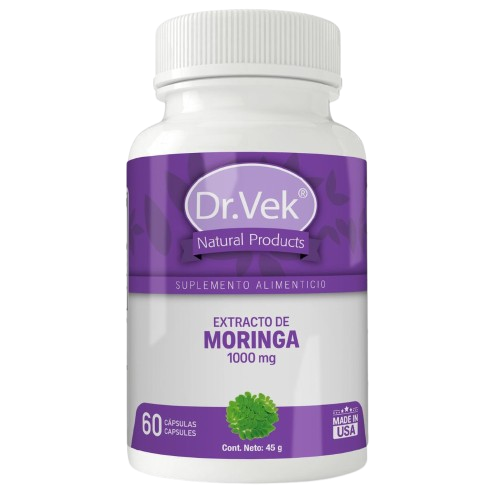 Vitaminas Dr.Vek Suplemento Alimenticio Extracto de Moringa 1000mg 60 Cápsulas 45g CR-DRVEK-07