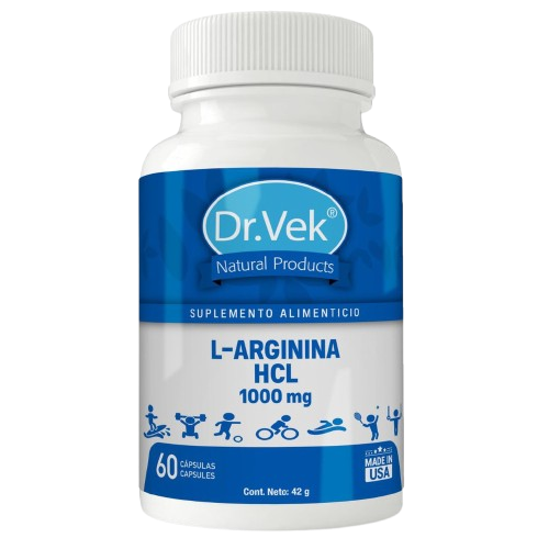 Vitaminas Dr.Vek Suplemento Alimenticio L-Arginina HCL 1000mg 60 Cápsulas 42g CR-DRVEK-21