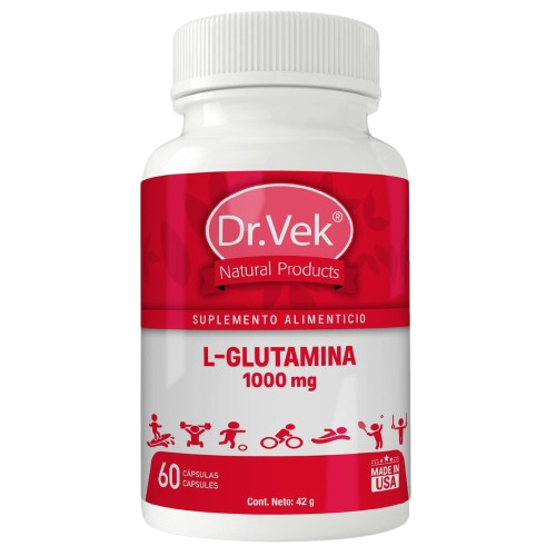 Vitaminas Dr.Vek Suplemento Alimenticio L-Glutamina 1000mg 60 Capsulas 42g CR-DRVEK-22