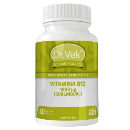 Vitaminas Dr.Vek Suplemento Alimenticio Vitamina B12 (Sublingual) 60 Tabletas 18g CR-DRVEK-19