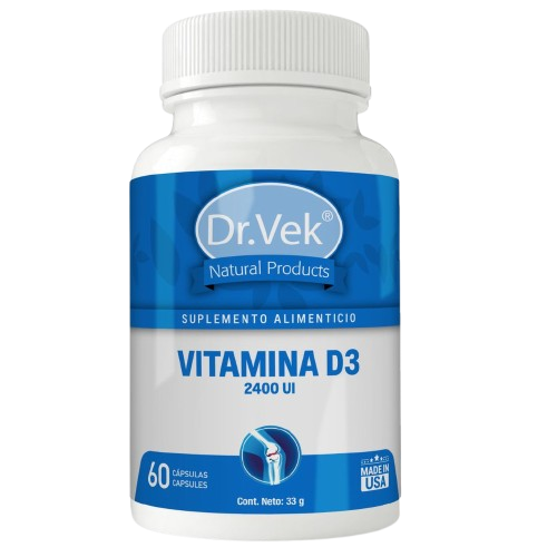 Vitaminas Dr.Vek Suplemento Alimenticio Vitamina D3 2400 UI 60 Cápsulas 33g CR-DRVEK-05