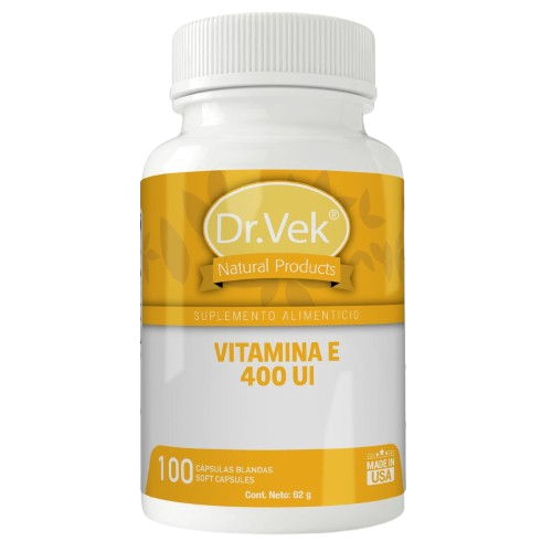 Vitaminas Dr.Vek Suplemento Alimenticio Vitamina E 400 IU 100 Cápsulas Blandas 62g CR-DRVEK-11