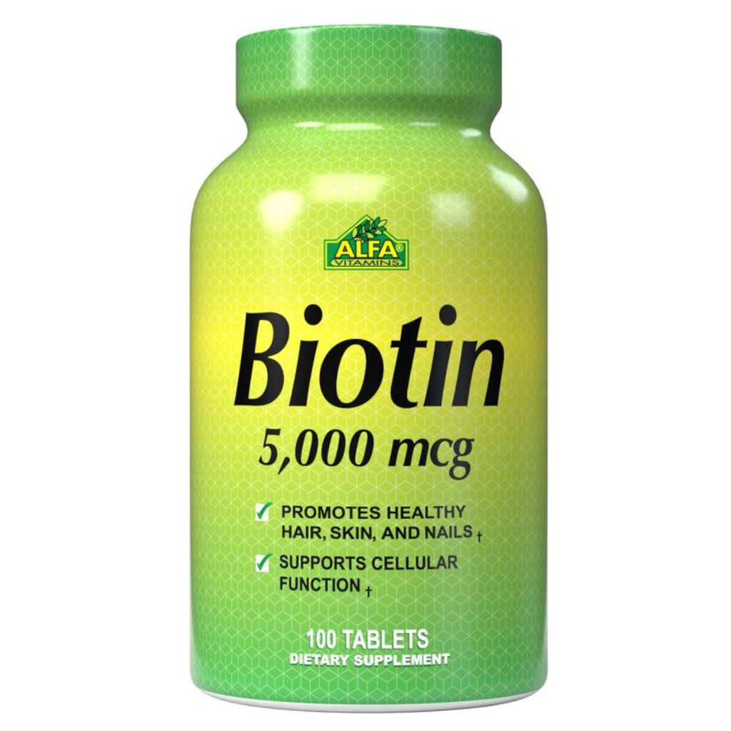 Tabletas de Vitamina B Alfa Biotin 100 Tabletas