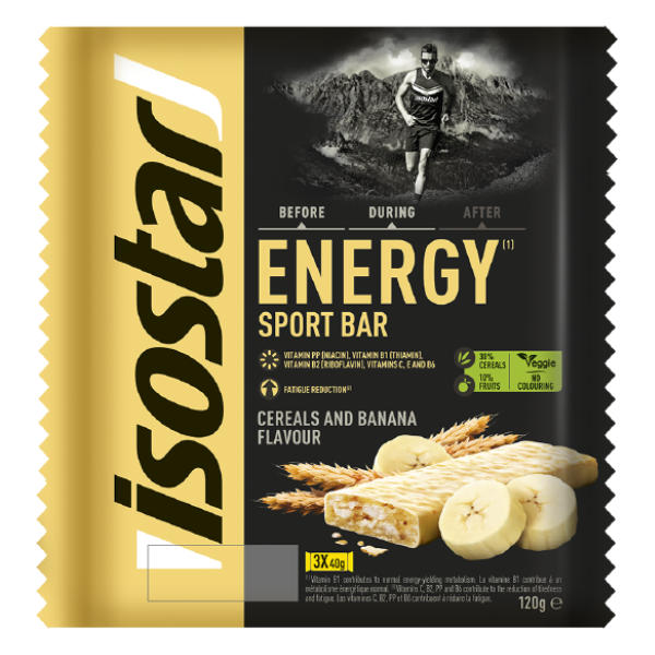 Barra Energética Isostar Cereal Banano 3-Pack 40g