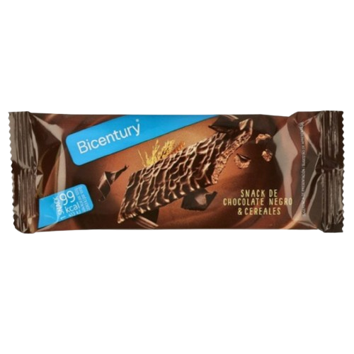 Barra de Cereal Bicentury Snack Chocolate Negro 20g