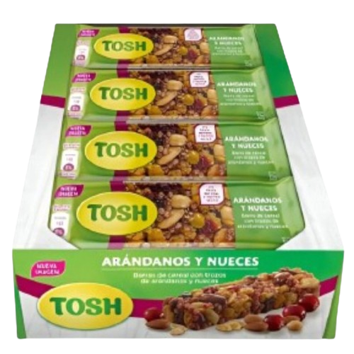 Barras de Cereal Tosh Arándanos Nueces 12-Pack 384g