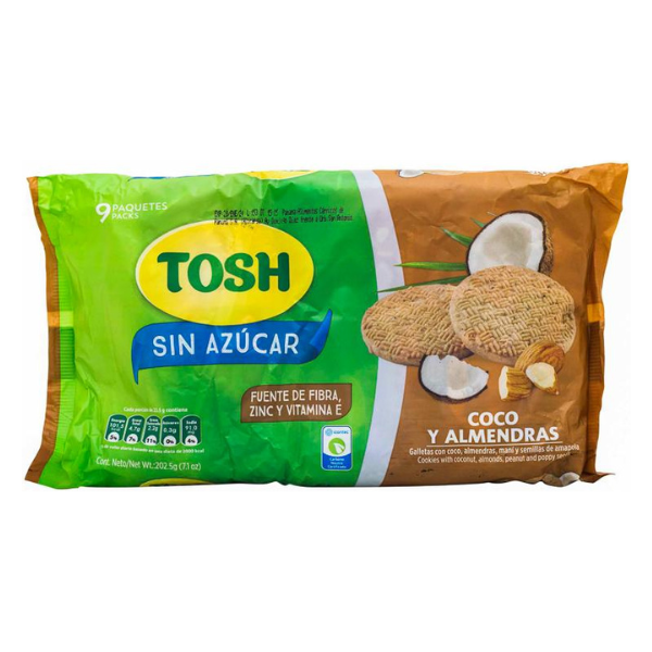 Galleta Tosh Coco y Almendra 9-Pack 256.5g