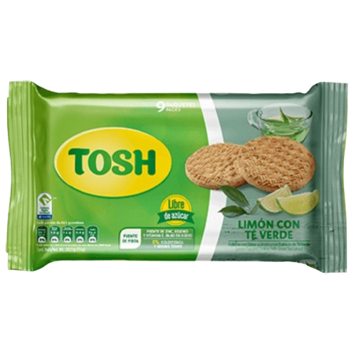 Galleta Tosh Limón Té Verde 9-Pack 256.6g