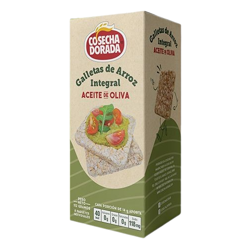 Galletas Cosecha Dorada Arroz Integral Aceite de Oliva 112g