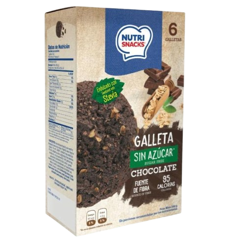 Galletas Nutrisnacks Avena Cacao Sin Azúcar 6-Pack 24g