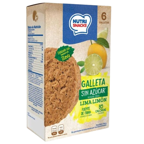 Galletas Nutrisnacks Lima Limón Sin Azúcar 6-Pack 24g