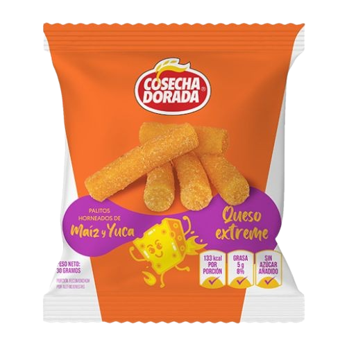 Palitos Horneados Cosecha Dorada Maíz y Yuca-Queso Extreme 30g