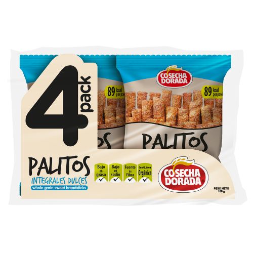 Palitos Integrales Cosecha Dorada Dulces 4-Pack 180g