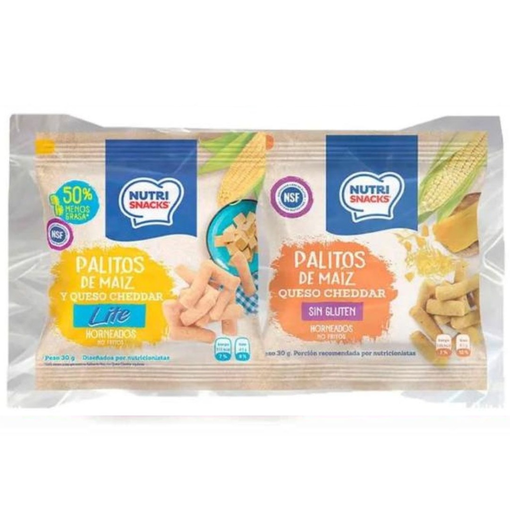 Palitos Integrales Nutrisnacks de Maíz Mixtos Salados 8-Pack 240g