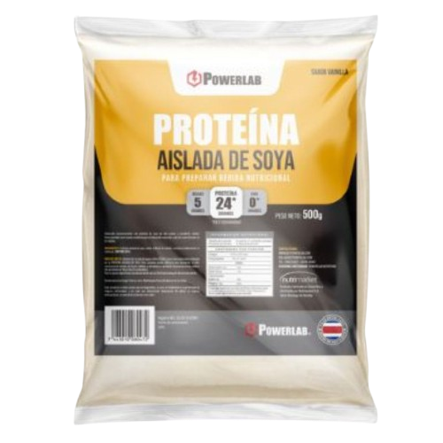 Proteína en Polvo PowerLab Aislada Soya Vainilla 500g