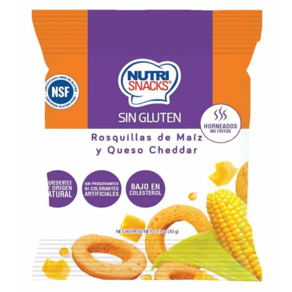 Rosquillas Nutrisnacks Maíz Queso Cheddar 100g