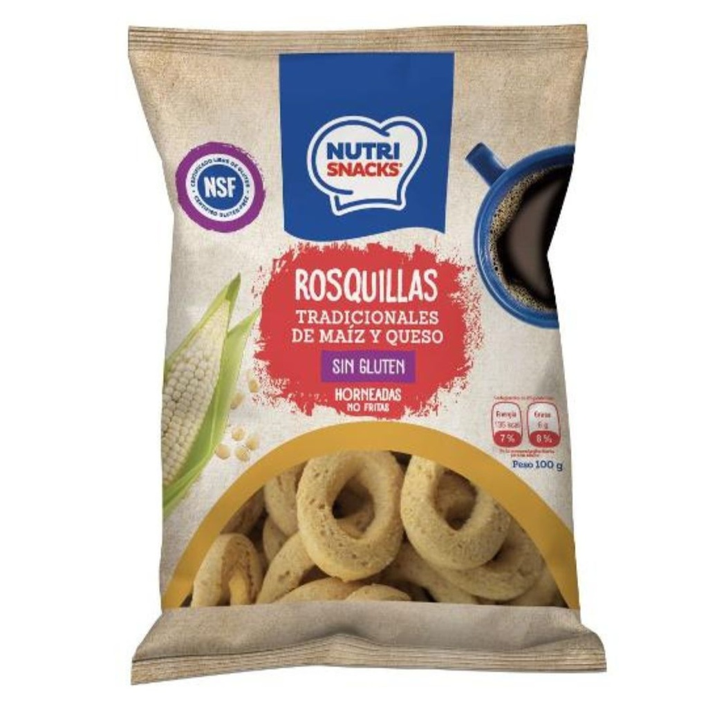 Rosquillas Nutrisnacks Tradicional Maíz Queso 100g