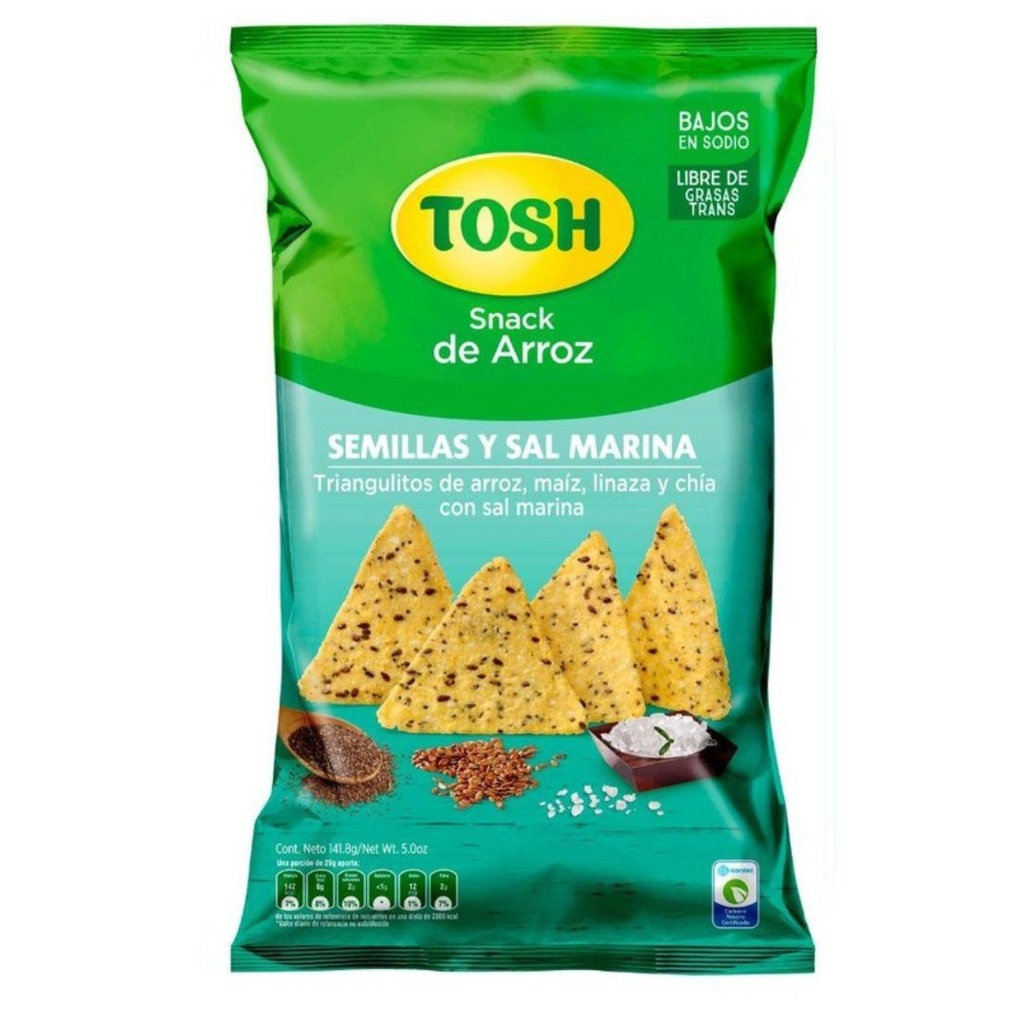 Snacks Tosh Arroz con Semillas y Sal Marina 141.8g