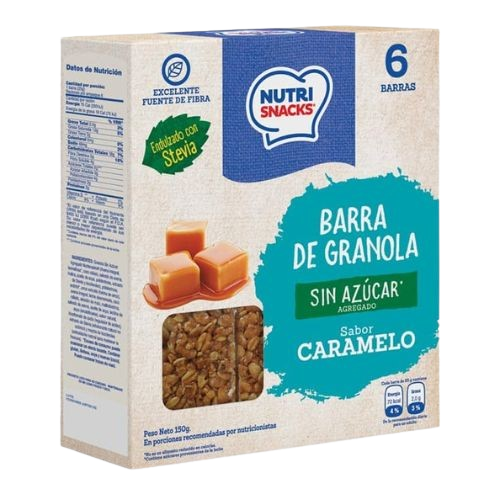 Barra de Granola Nutrisnacks Sin Azúcar Caramelo 6-Pack 150g