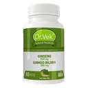 Vitaminas Dr.Vek Suplemento Alimenticio Ginseng 500mg y Ginkgo Biloba 200mg 60 Cápsulas CR-DRVEK-01