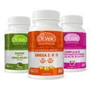 Kit Dr.Vek Mejora la Memoria y Concentración Ginseng + Ginkgo Biloba - Omega 3-6-9 - Complejo B CR-DVPAC-12