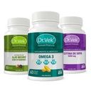 Kit Dr.Vek Regula Colesterol y Trigliceridos Ajo Negro con Vitaminas - Omega 3 - Lecitina de Soya CR-DVPAC-05